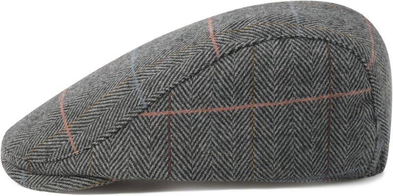 FEINION Men Wool Blend Flat Cap Tweed Newsboy Ivy Hat - Image 2